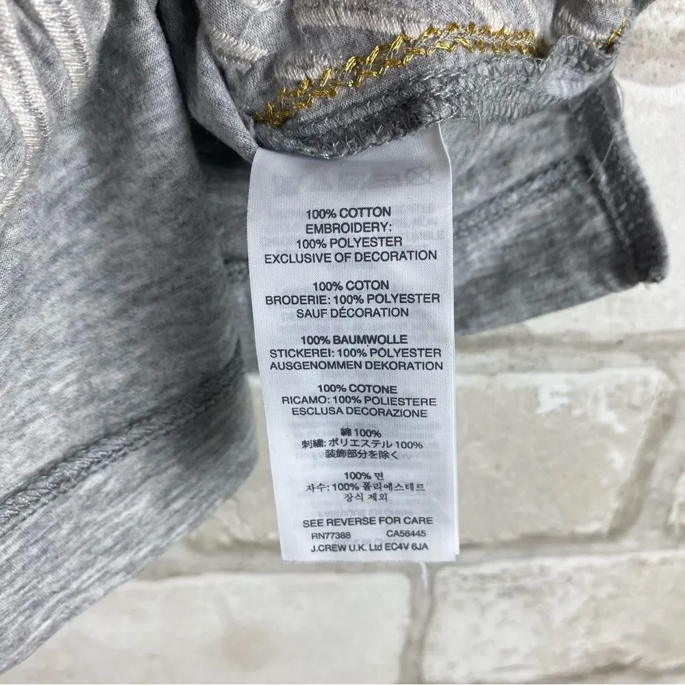 J. Crew Embroidered Herringbone Tee Size XS
